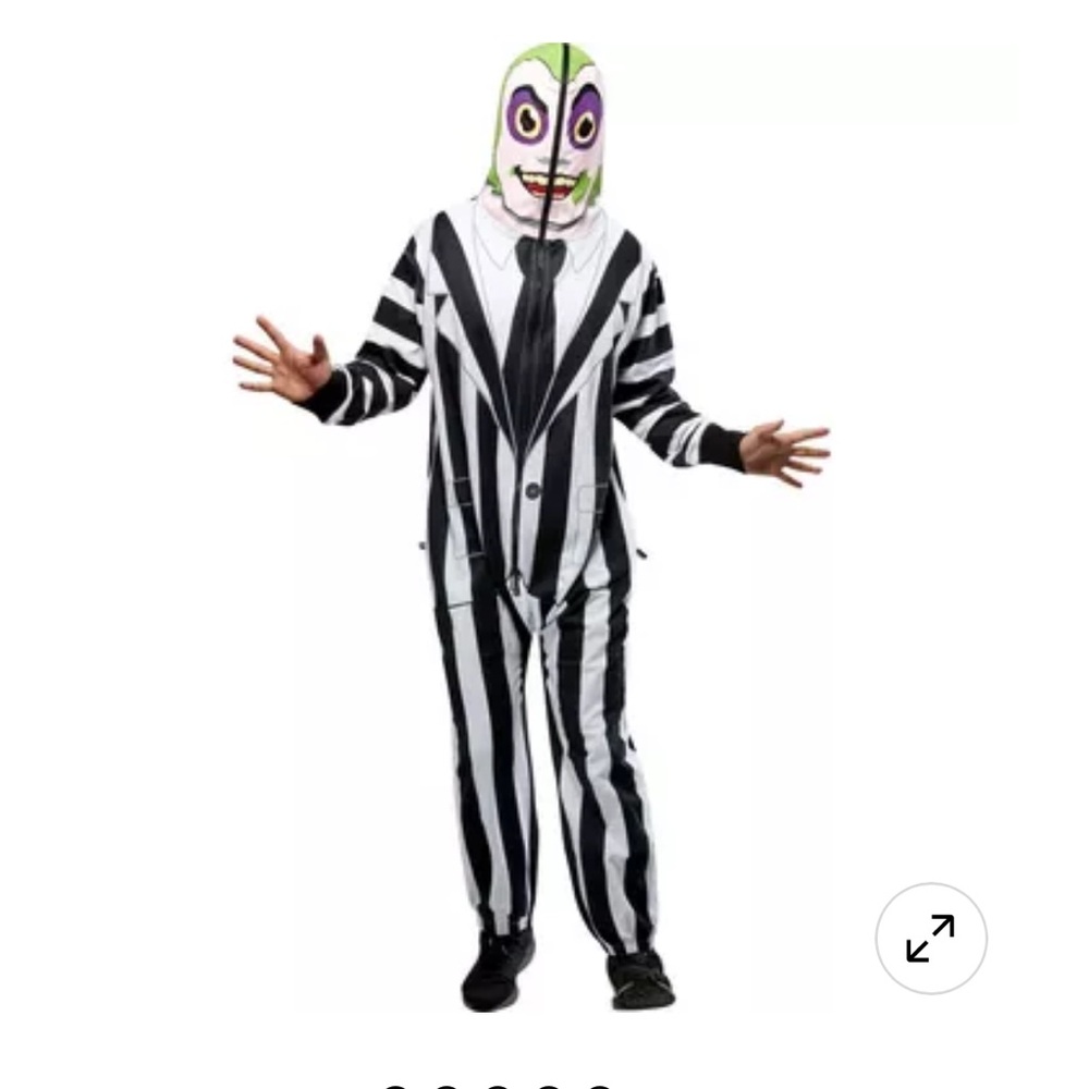 Beetle Juice Costume size medium zip up onesie